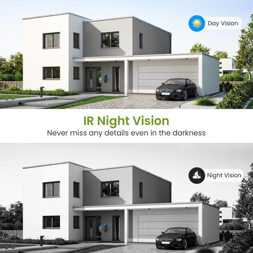 1080P Wireless Video Doorbell Camera, Outdoor Surveillance Cameras, FHD Live View, Cloud Storage, AI Human Detection, Instant Alert, Night Vision, Two Way Audio, 2.4G Wifi Only (Purple)